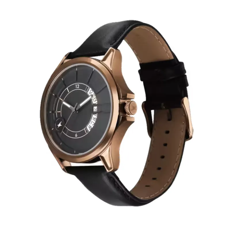 Fastrack Groove Date Dark Grey Dial Men's Watch- 3323QL02